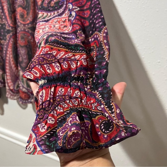 LOFT Blouse women’s XL multicolor paisley long sleeve tunic - Picture 8 of 8